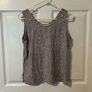 SILK EXCHANGE Vintage Leopard Print Cropped Tank Top